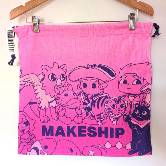 Makeship 2022 Collectable Pink Purple Jumbo Drawstring Bag - Picture 1 of 9